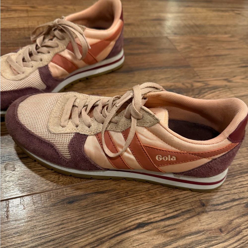 Gola Coral and Burgundy Sneakers